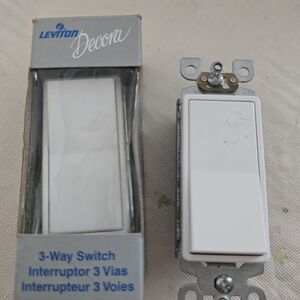 Decora White 3-Way Switch 15 Amp New 2 Piece
